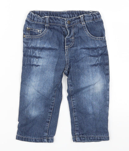 Additional front view of Tisai boys’ blue denim cargo jeans, size 18, months