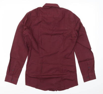 Back view of Next men’s red button-up, size 14.5
