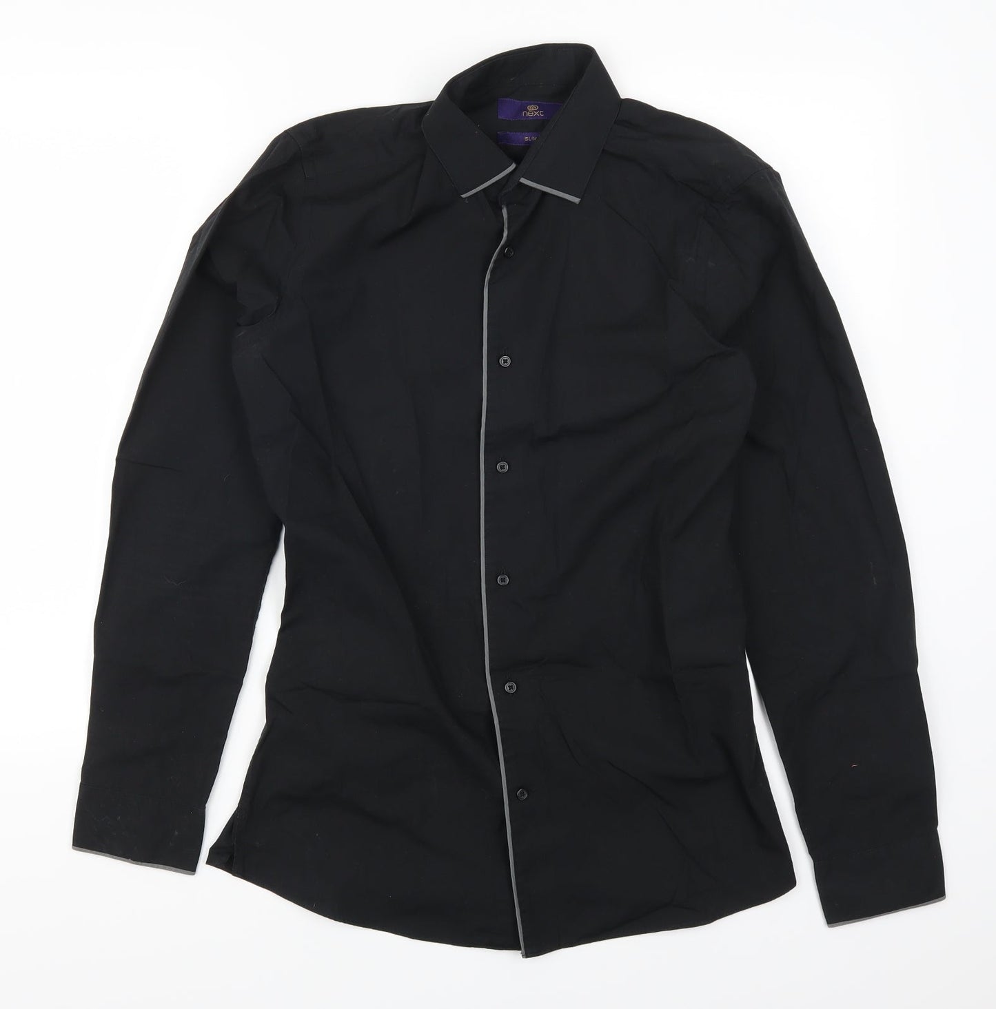 NEXT Mens Black    Button-Up Size 14.5