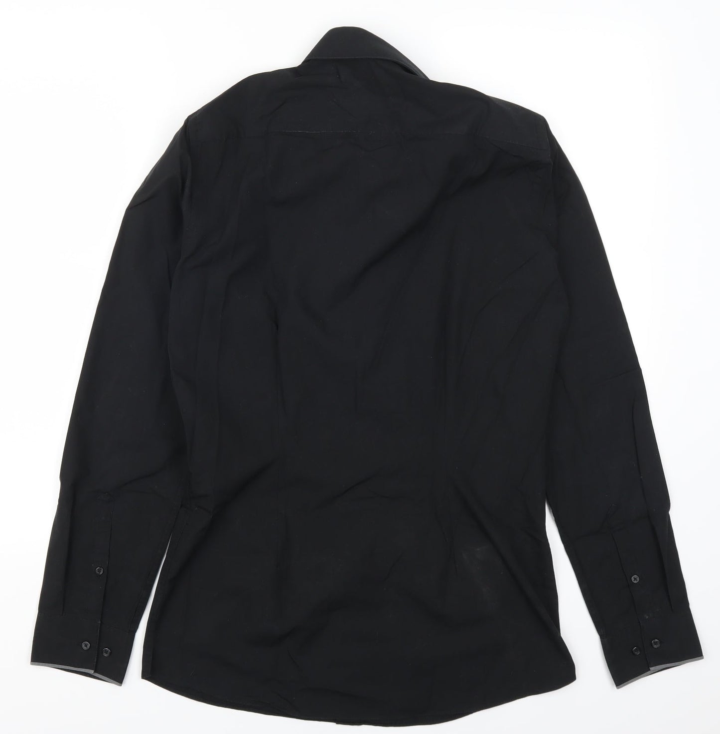 NEXT Mens Black    Button-Up Size 14.5