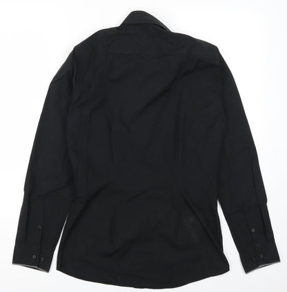 Back view of Next men’s black button-up, size 14.5