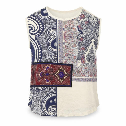 Stradivarius Womens Beige Geometric  Basic T-Shirt Size S