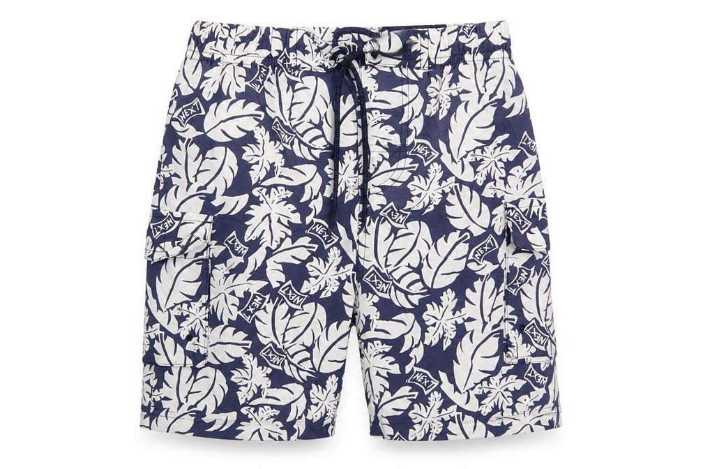 NEXT Girls Blue Floral  Paperbag Shorts Size 5-6 Years - Palm Leaves