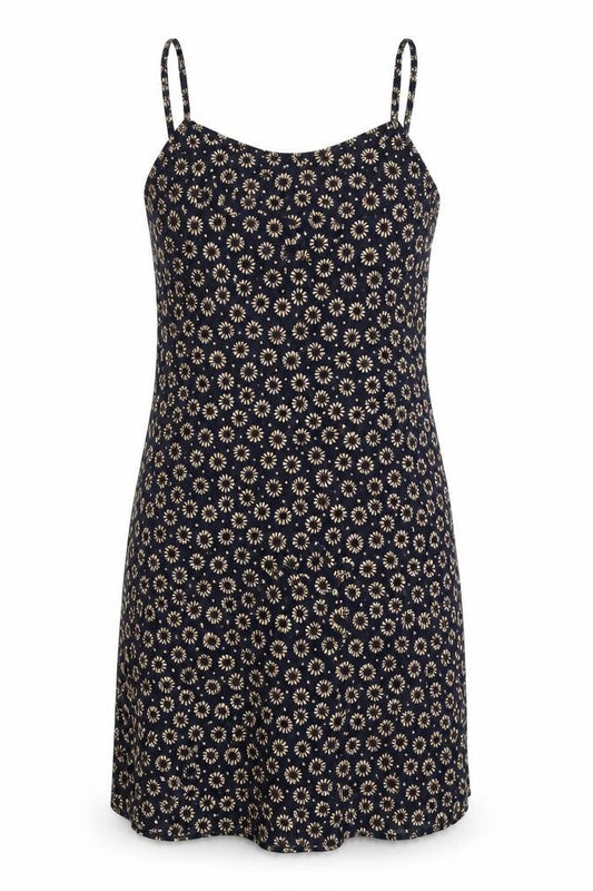In Sync Womens Blue Floral  Tank Dress  Size S