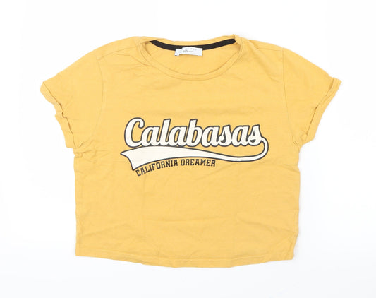 New Look Girls Yellow   Basic T-Shirt Size S