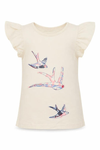 Front view of Store Twenty One girls’ ivory basic t-shirt, size 3-4, years