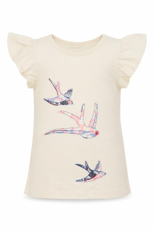 Front view of Store Twenty One girls’ ivory basic t-shirt, size 3-4, years