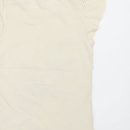 Brand and care label for Store Twenty One girls’ ivory basic t-shirt, size 3-4, years
