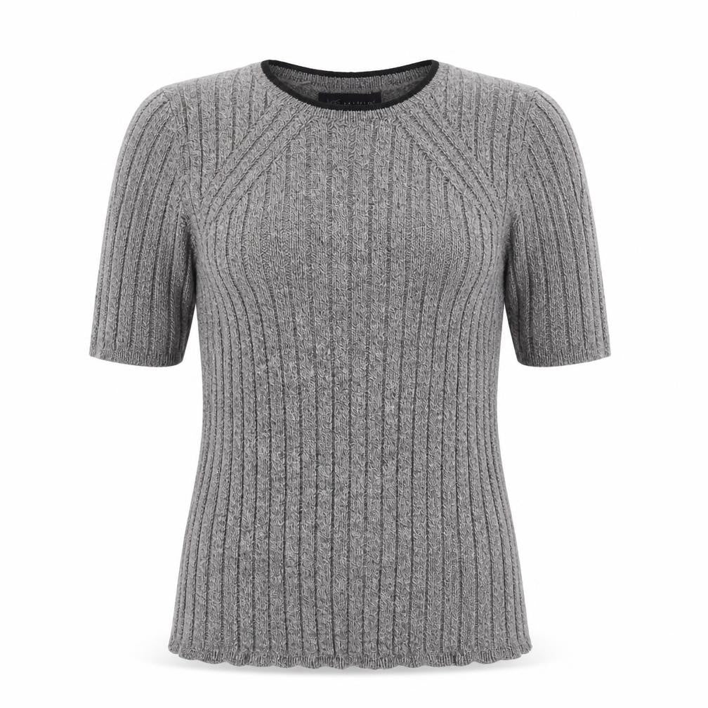 Marks & Spencer Womens Grey  Knit Basic T-Shirt Size 8