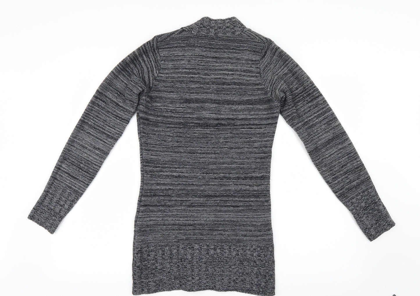 Logo Womens Grey  Knit Pullover Jumper Size M