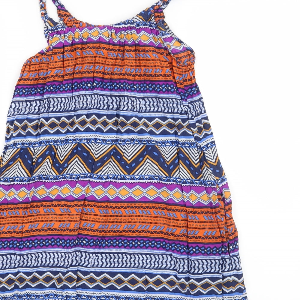 H&M Womens Blue Geometric  T-Shirt Dress  Size 8
