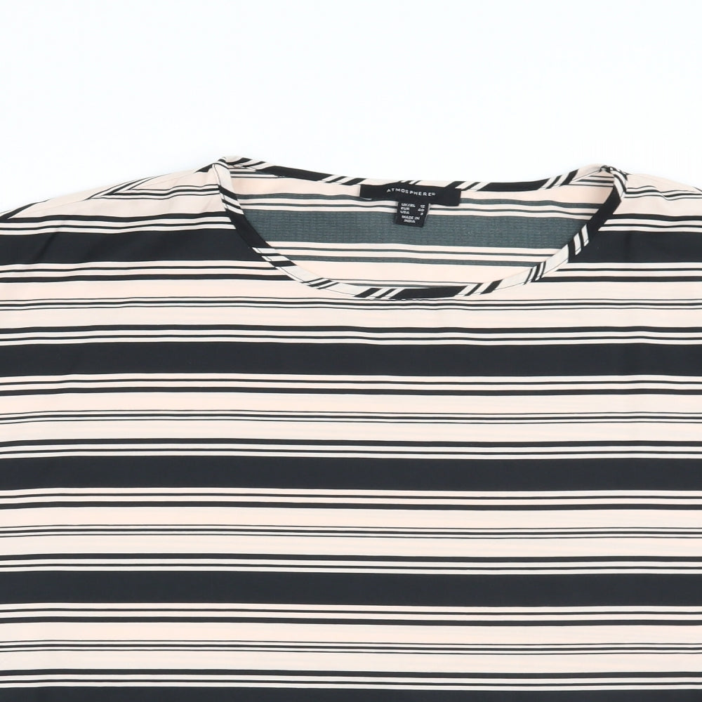 Atmosphere Womens Pink Striped  Basic Blouse Size 12