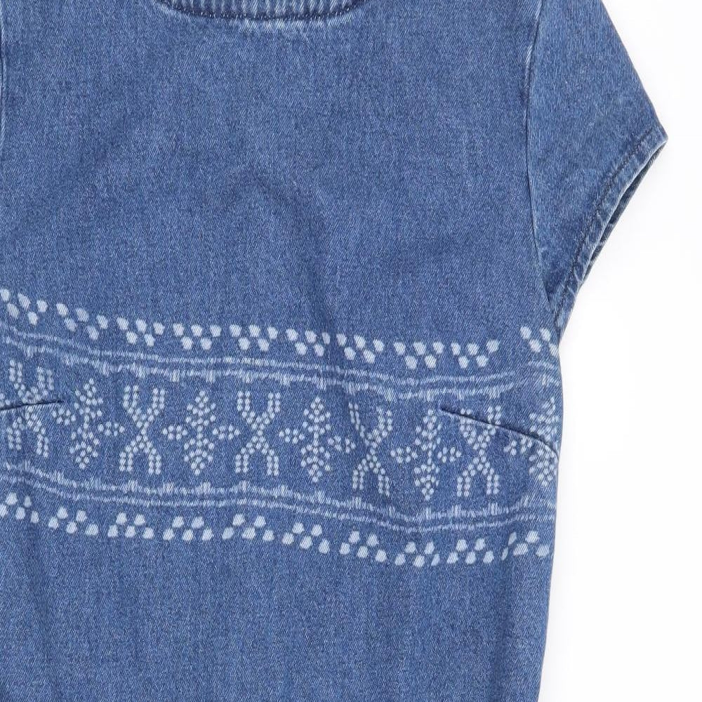 Preworn Womens Blue Geometric  Shift  Size S