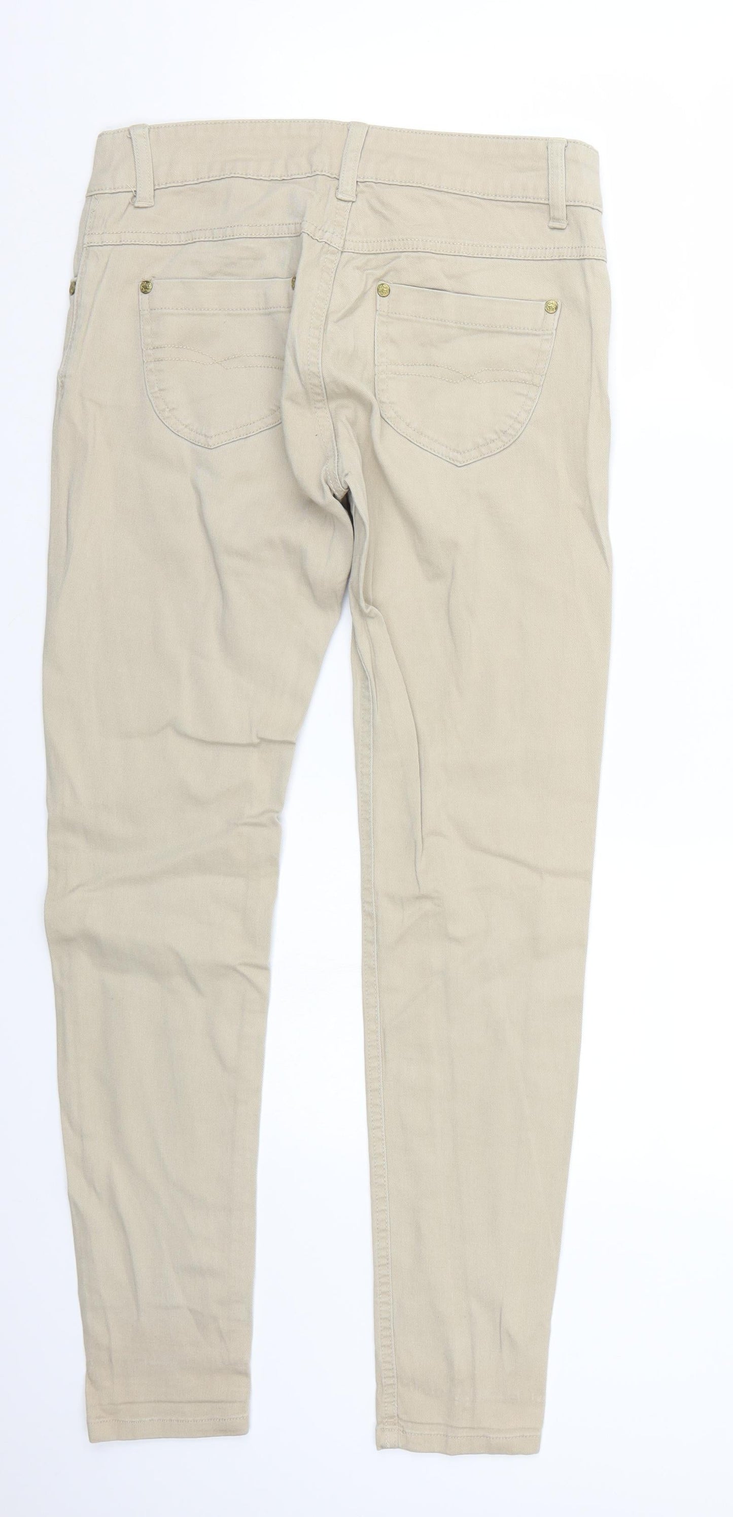 Denim & Co. Womens Beige   Straight Jeans Size 10 L30 in