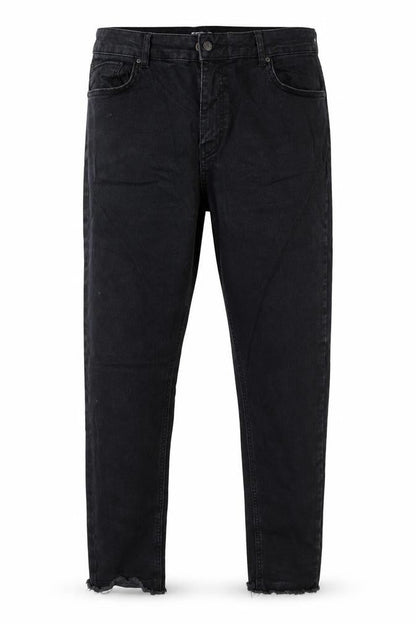 Front view of Even & Odd women’s black straight jeans, size UK 36, 28-inch leg