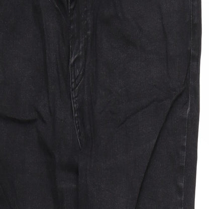 Close-up detail of Even & Odd women’s black straight jeans, size UK 36, 28-inch leg
