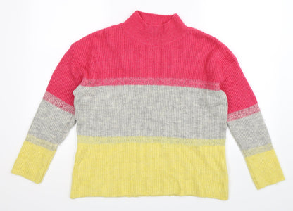 Additional front view of M&Co women’s multicoloured knit jumper, size UK 12