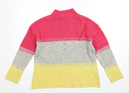 Back view of M&Co women’s multicoloured knit jumper, size UK 12