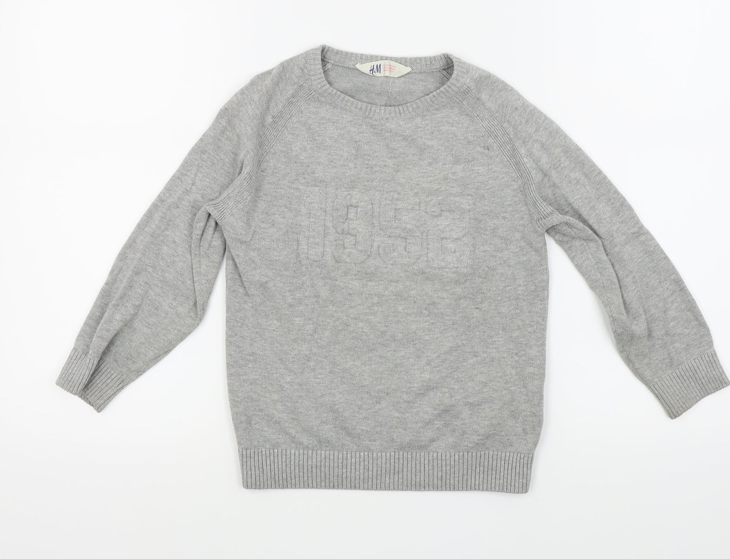 H&M Boys Grey   Pullover Sweatshirt Size 5-6 Years