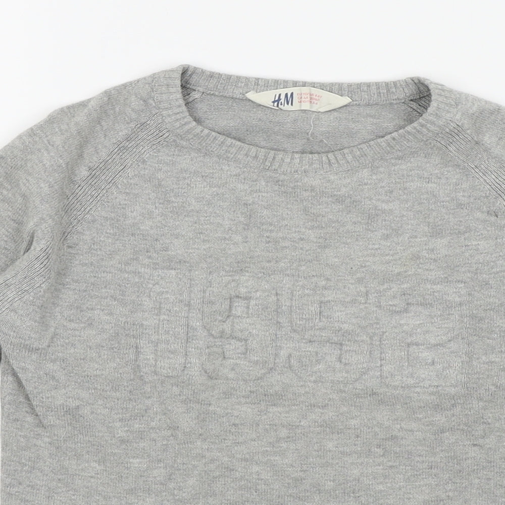 H&M Boys Grey   Pullover Sweatshirt Size 5-6 Years