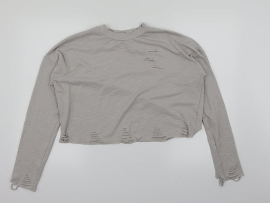 Misguided Womens Grey   Pullover Jumper Size 10  - Cropped