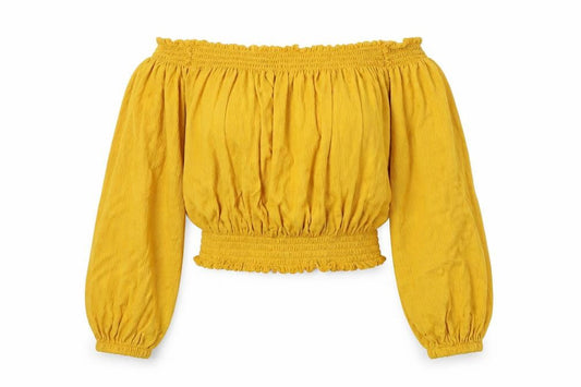 Divided Womens Yellow   Cropped T-Shirt Size L