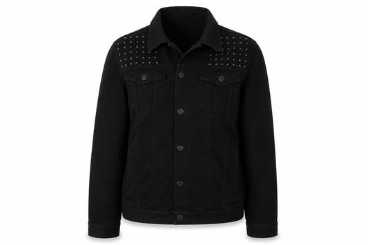 Front view of Preworn women’s black jacket coat, size M