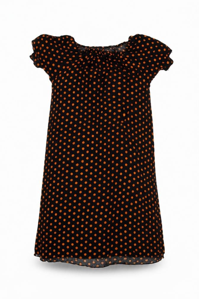 Preworn Girls Black Polka Dot  A-Line  Size 10 Years