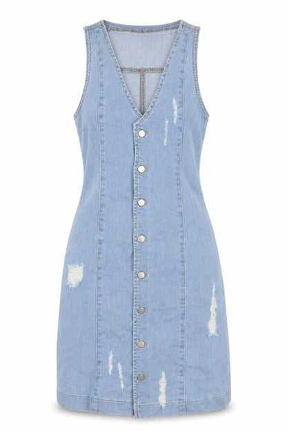 Front view of Missguided women’s blue a-line, size UK 4