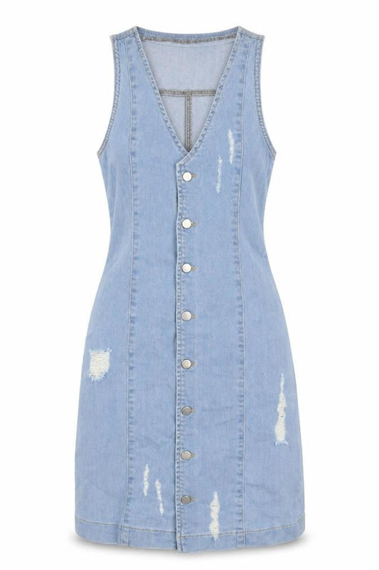 Front view of Missguided women’s blue a-line, size UK 4