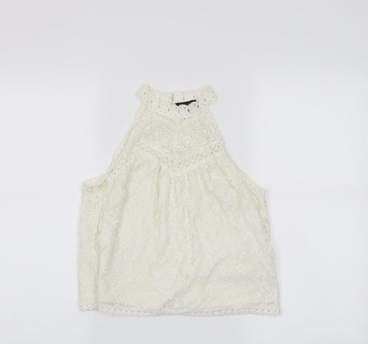 New Look Womens White   Cropped Tank Size 8