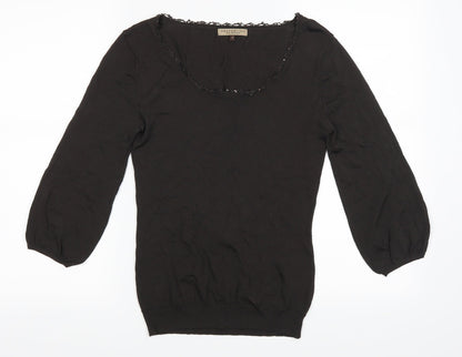 Additional front view of proportion women’s black basic blouse, size S