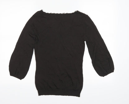 Back view of proportion women’s black basic blouse, size S