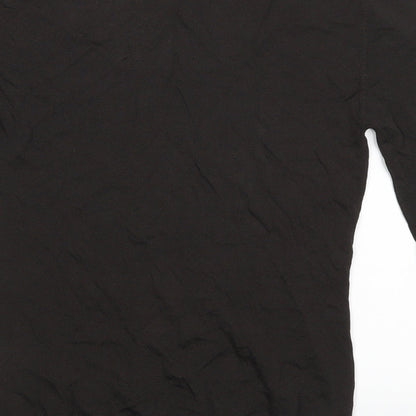Brand and care label for proportion women’s black basic blouse, size S