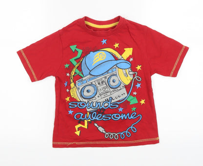Additional front view of St Bernard boys’ red basic t-shirt, size 5, years