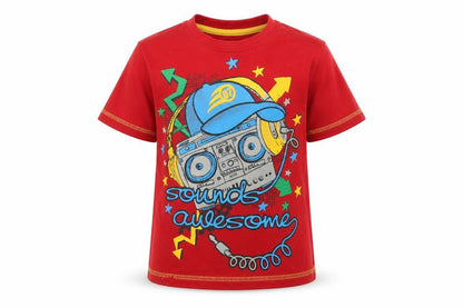 Front view of St Bernard boys’ red basic t-shirt, size 5, years