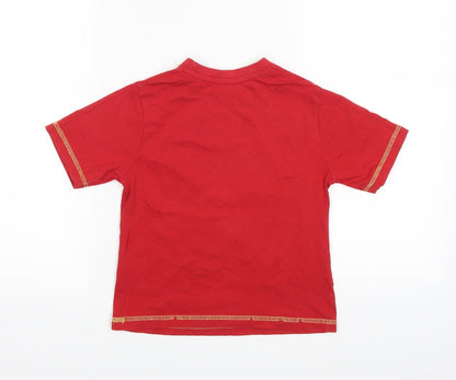 Back view of St Bernard boys’ red basic t-shirt, size 5, years
