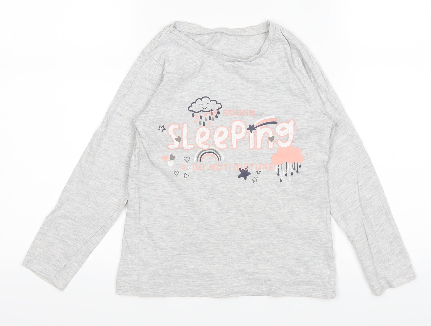 George Girls Grey   Basic T-Shirt Size 6-7 Years