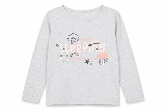 Front view of George girls’ grey basic t-shirt, size 6-7, years
