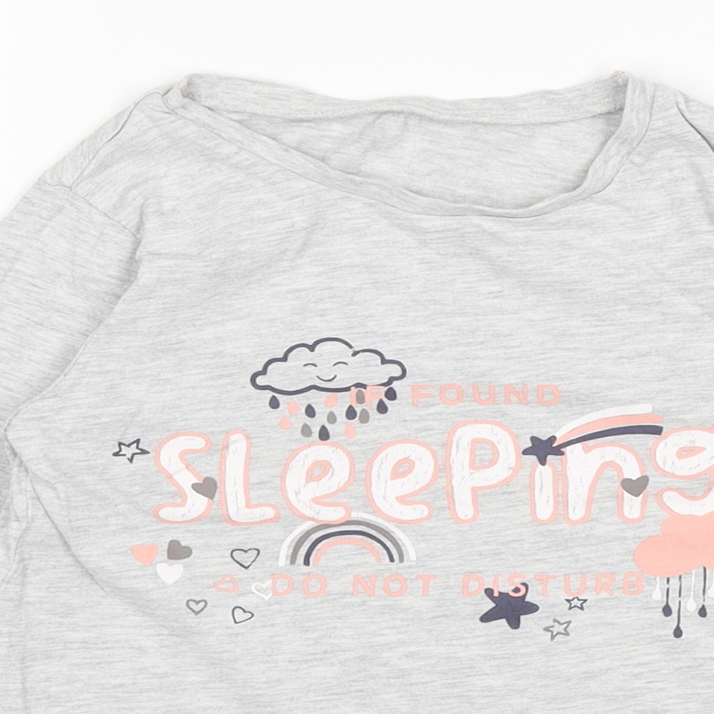 George Girls Grey   Basic T-Shirt Size 6-7 Years