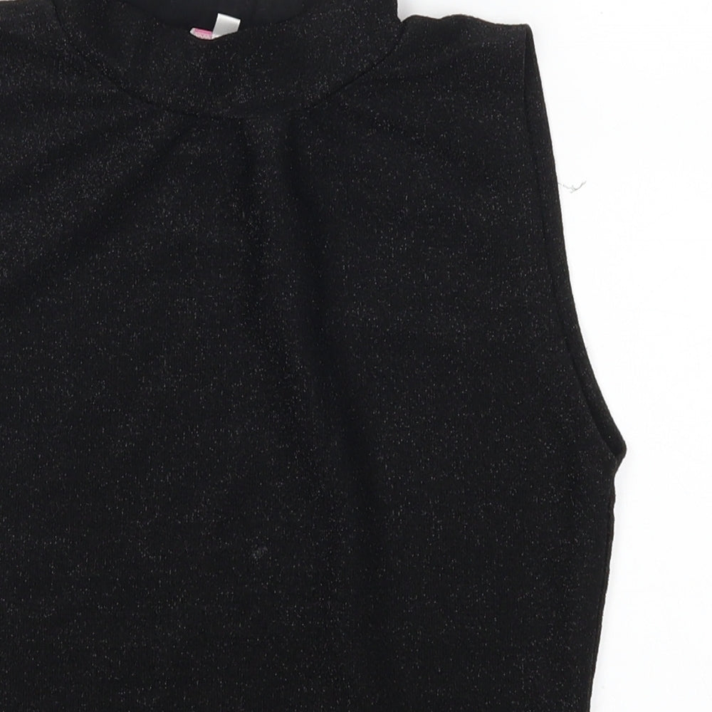 Miss E-vie Girls Black   Basic Tank Size 13-14 Years