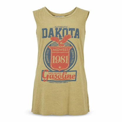 Front view of Miss Selfridge women’s yellow basic tank, size UK 10, - dakota