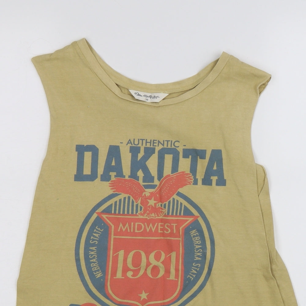 Miss Selfridge Womens Yellow   Basic Tank Size 10  - dakota