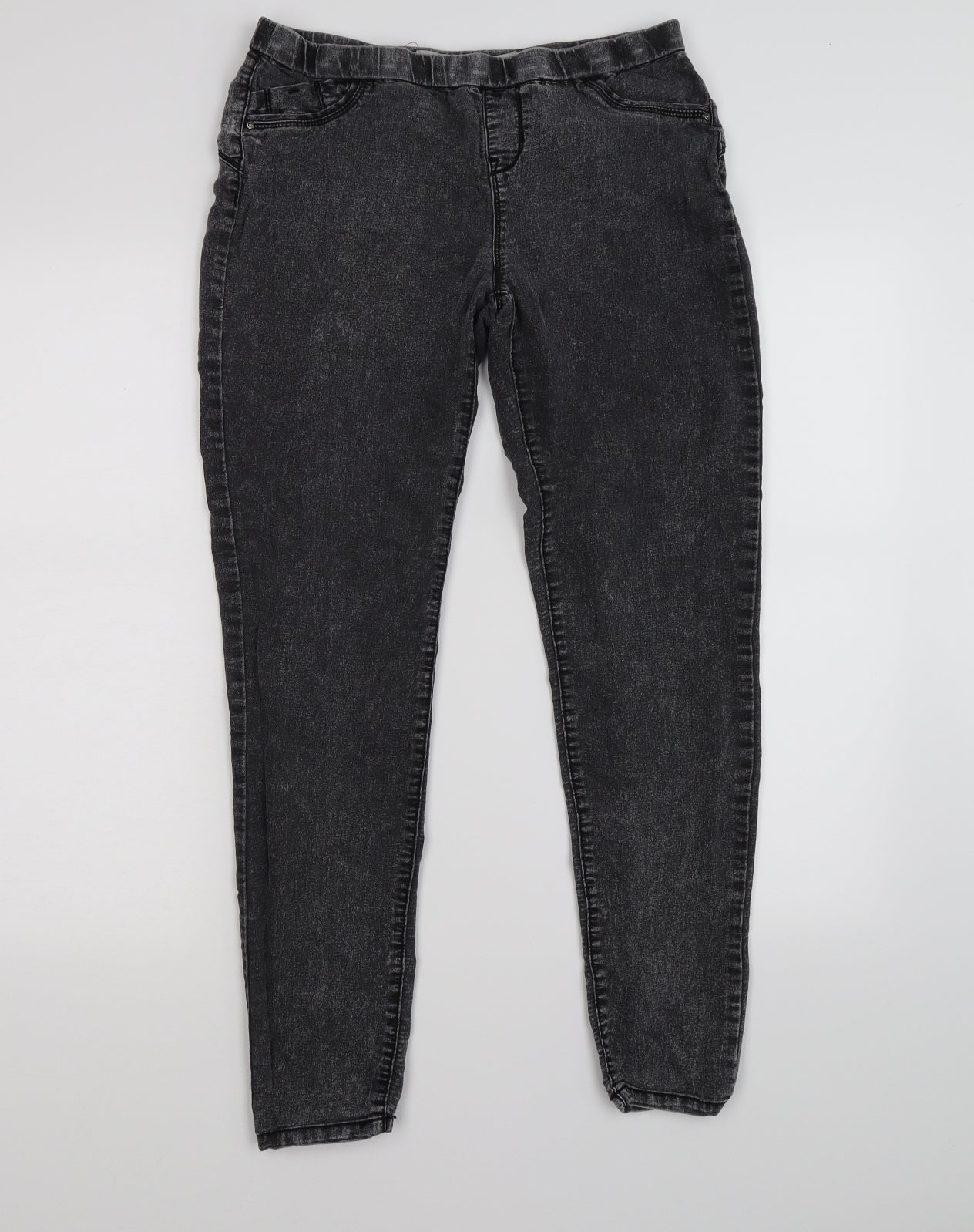 denim co Womens Black  Denim Jegging Leggings Size 10 L26 in - distressed