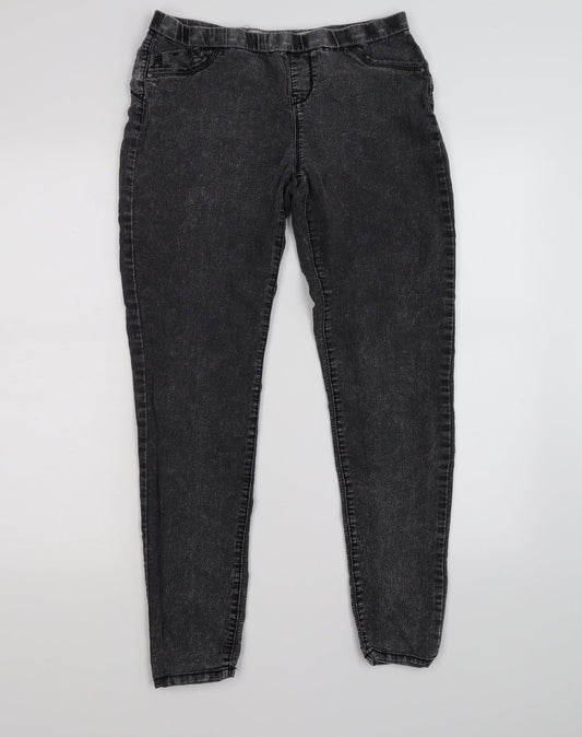 denim co Womens Black  Denim Jegging Leggings Size 10 L26 in - distressed