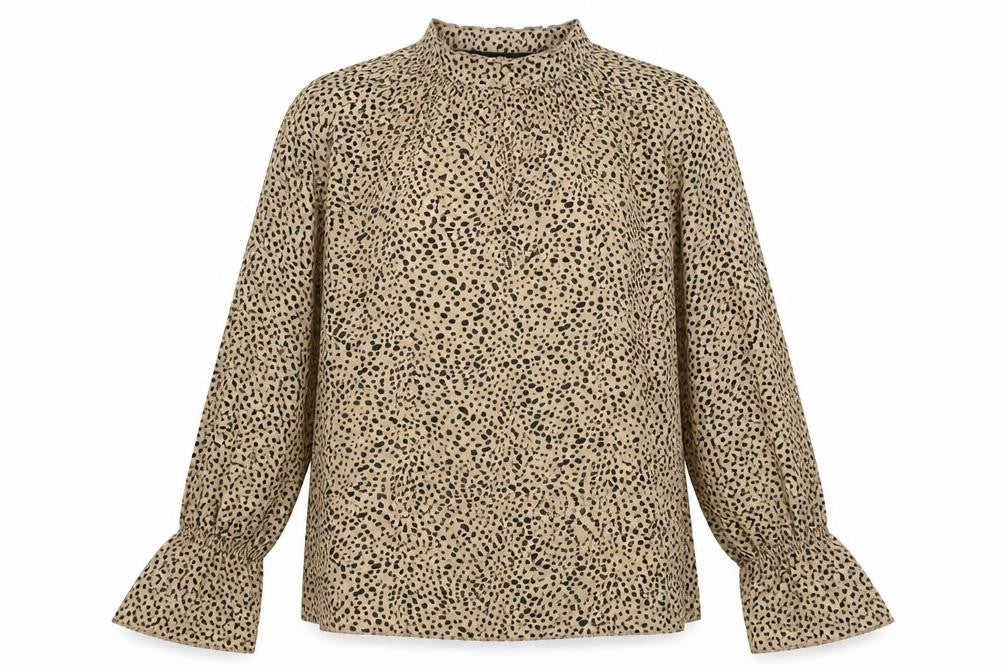SheIn Womens Brown Polka Dot  Basic Blouse Size S  - one arm