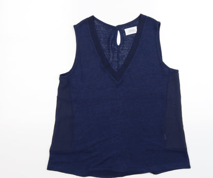 Additional front view of savida women’s blue basic t-shirt, size UK 10