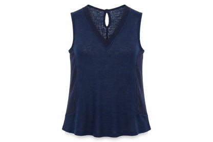 Front view of savida women’s blue basic t-shirt, size UK 10