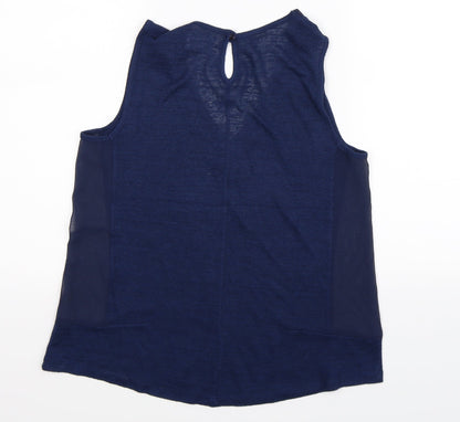 Back view of savida women’s blue basic t-shirt, size UK 10