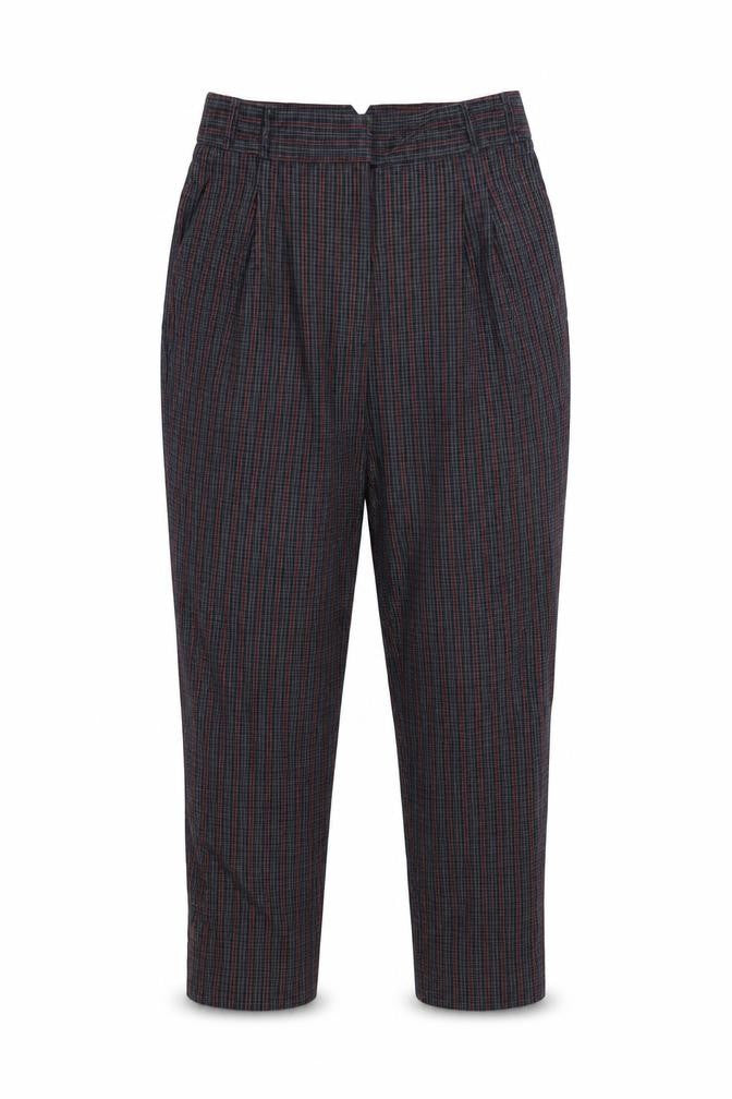 River Island Womens Blue Check  Capri Trousers Size 8 L26 in